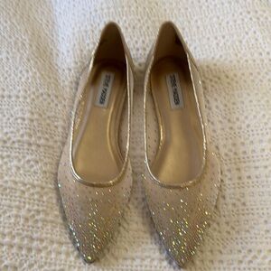 Steve Madden Gold Flats with Sparkling Embellishments